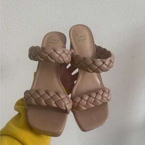 Beige Braided Sandals